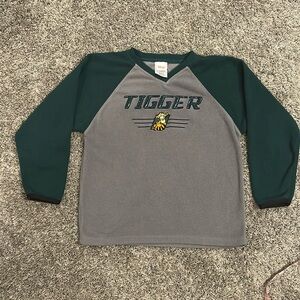 Disney Tigger Fleece Long Sleeve Sweater Youth Medium Gray Green